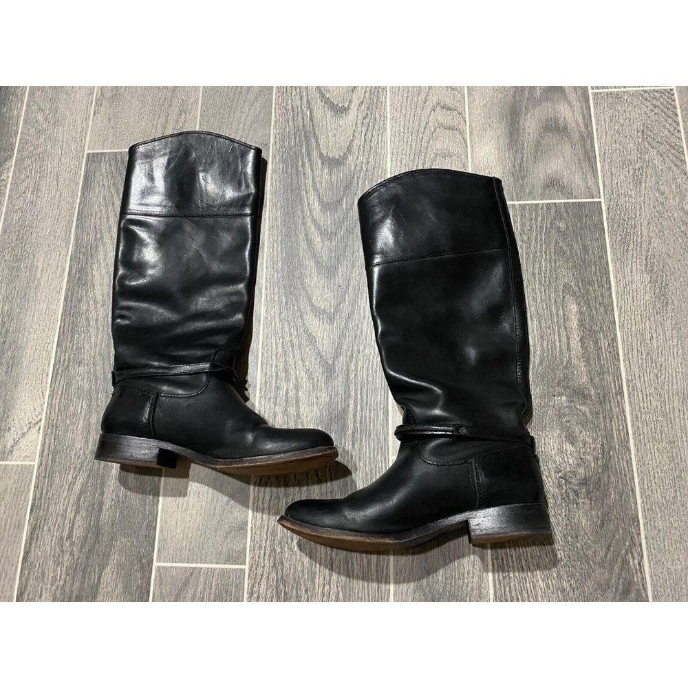 Frye Melissa Seam Tall Women's Boots Leather Cognac Black Size 7 B